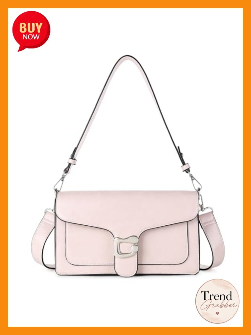 Women's Leather Crossbody Bag with 2 Straps - Small Vegan Leather Purse